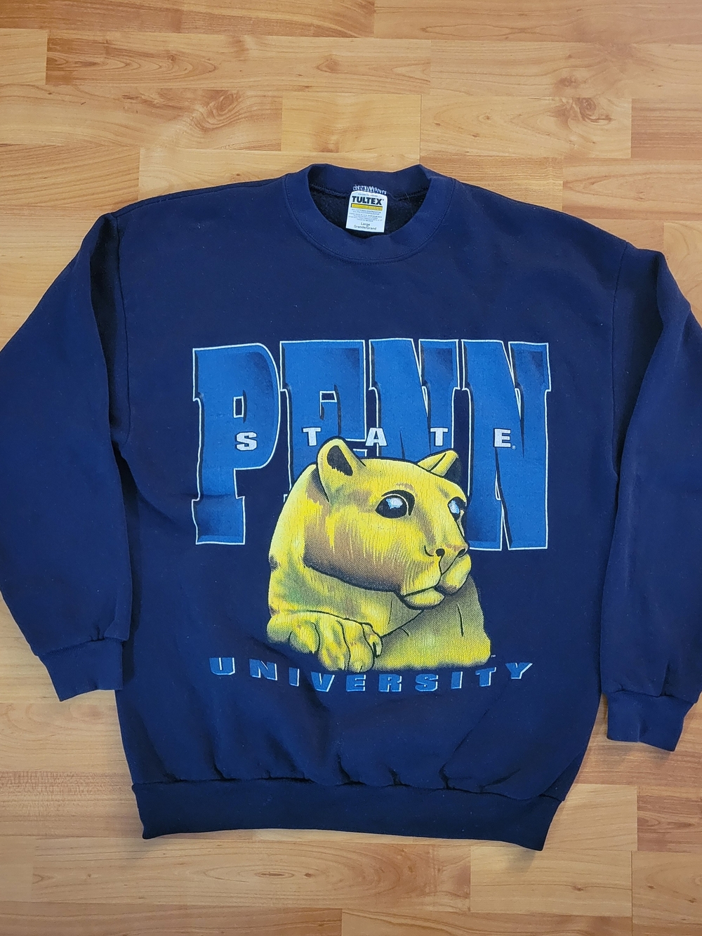 Vintage PSU Blue Sweatshirt LARGE Penn State University Nittany Lions Tultex